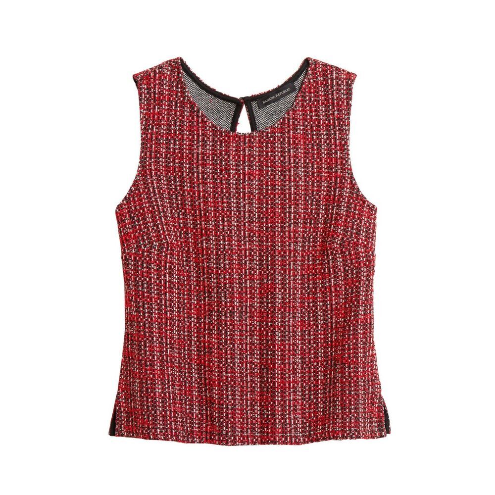 Banana Republic Boucle Tweed Textured Cropped Sleeveless Shell Top (NWT)